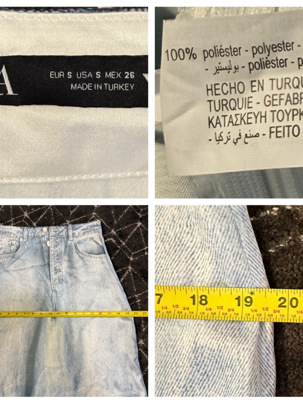 Zara trompe l'oeil denim silk skirt - printed denim - Picture 9 of 9